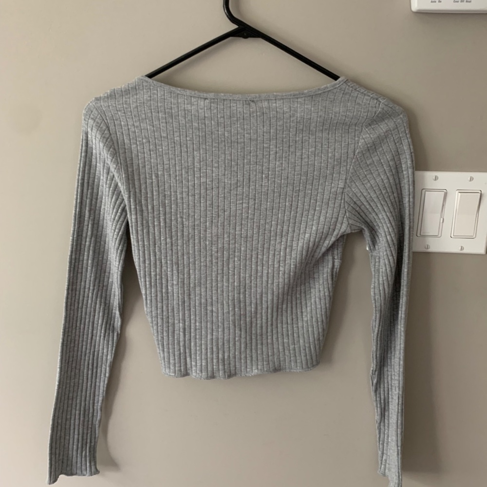 Gray Ribbed Top - Picture 2 of 2